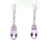 Amethyst and Diamond Drop Earrings